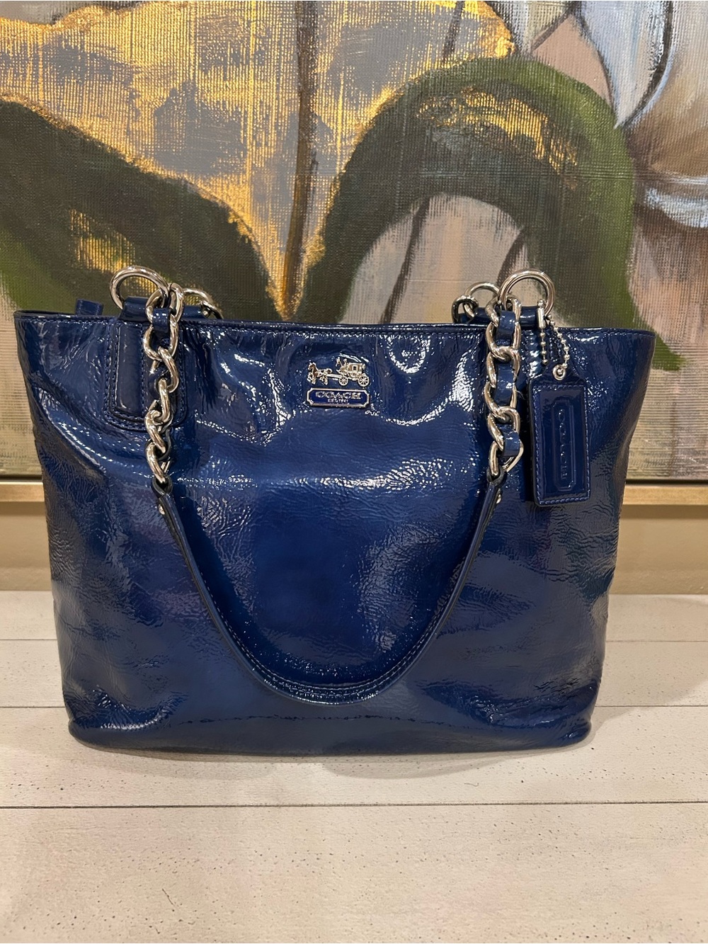 Coach Madison Blue Patent Leather